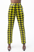 Load image into Gallery viewer, STACY SEQUIN PANT- HOUNDSTOOTH PRINT
