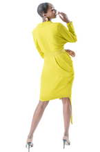 Load image into Gallery viewer, WANDA WRAP DRESS - CHARTREUSE

