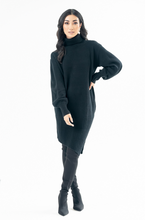 Load image into Gallery viewer, SABRINA SWEATER DRESS - BLACK
