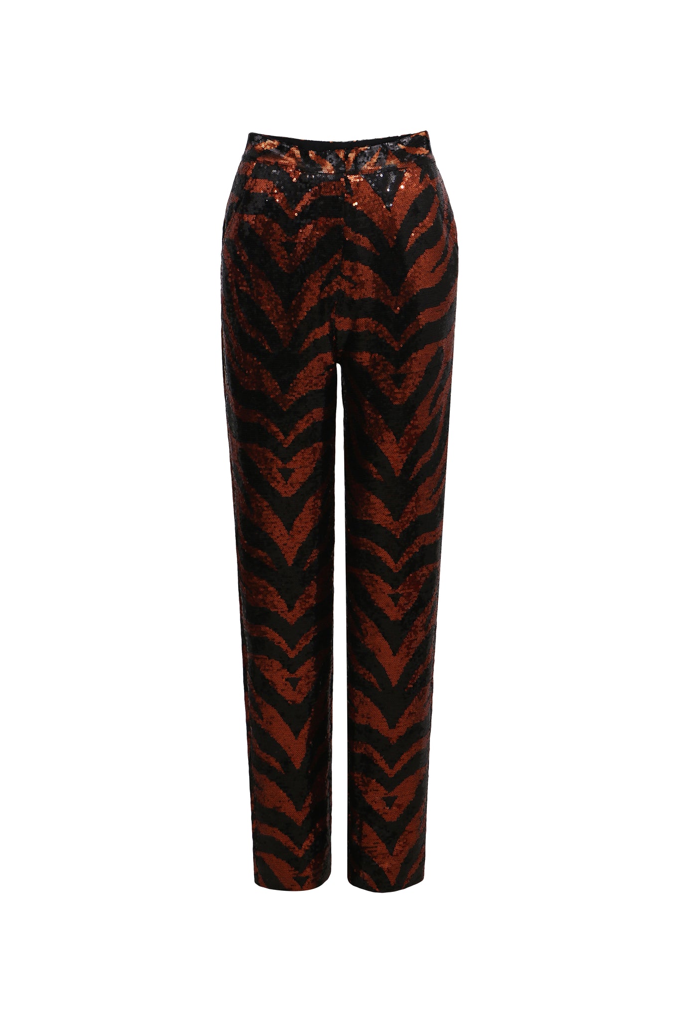 Stacy Sequin Pant- Pink Leopard Print