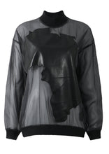 Load image into Gallery viewer, Black Sweatshirt See Through Styled Blouse
