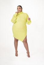 Load image into Gallery viewer, Sabrina Sweater Dress - Muted Neon Yellow
