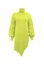 Load image into Gallery viewer, Sabrina Sweater Dress - Muted Neon Yellow
